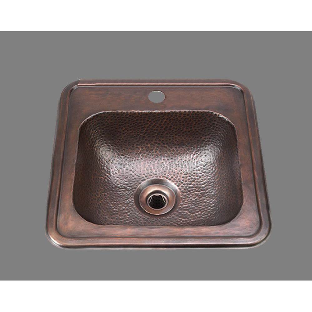 Alno Square Bar Sink With Faucet Ledge, Hammertone Pattern, Drop In