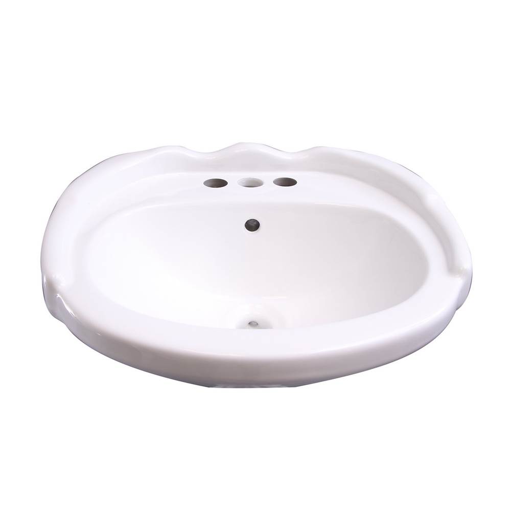 Barclay Silvi 20'' Basin Only with1-Faucet Hole,W/ Overflow,WH