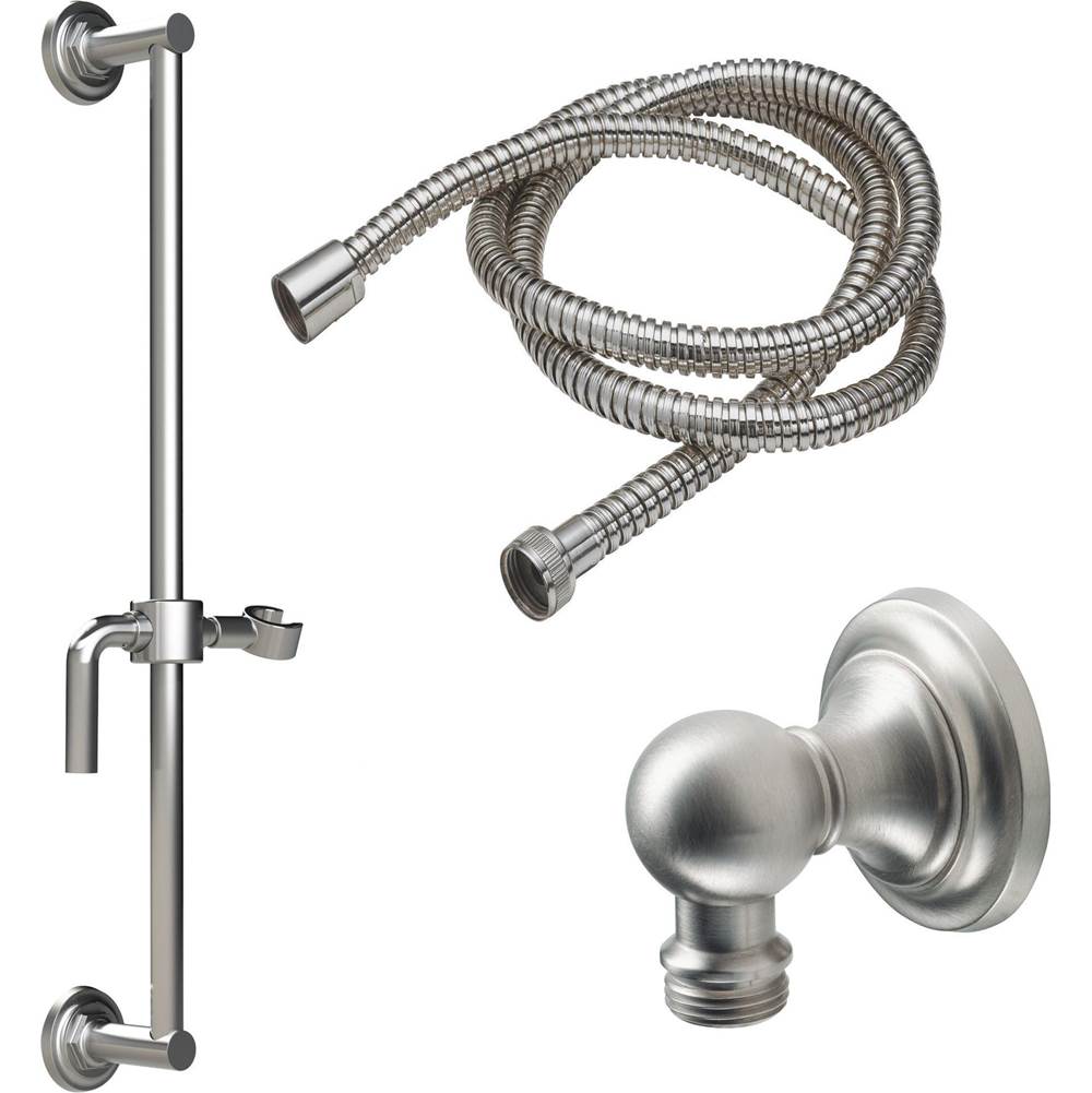 California Faucets Slide Bar Handshower Kit - Smooth Lever Handle with Concave with Hex Base