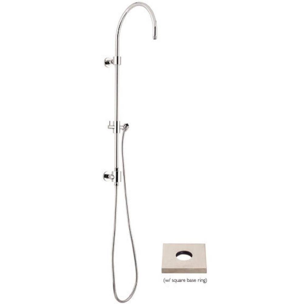 California Faucets Exposed Shower Column with Diverter and Sliding Bracket - Square Base