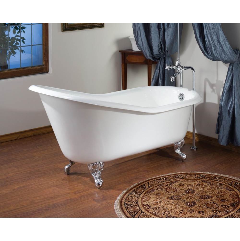 Cheviot Products SLIPPER Cast Iron Bathtub with Faucet Holes