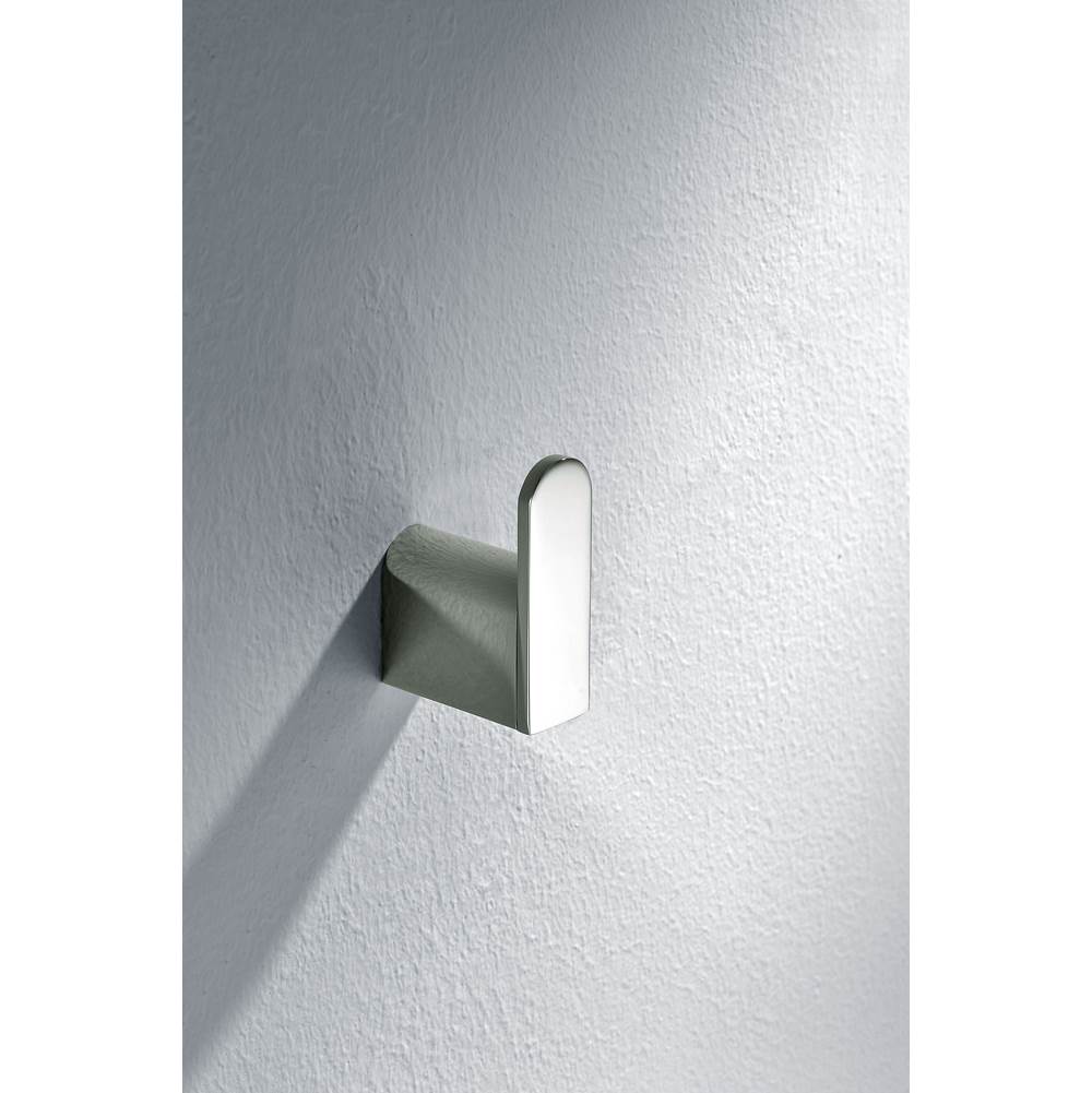 Dawn Solid brass robe hook, brushed nickel: 3/4''Lx1-3/4''Dx2-3/8''H