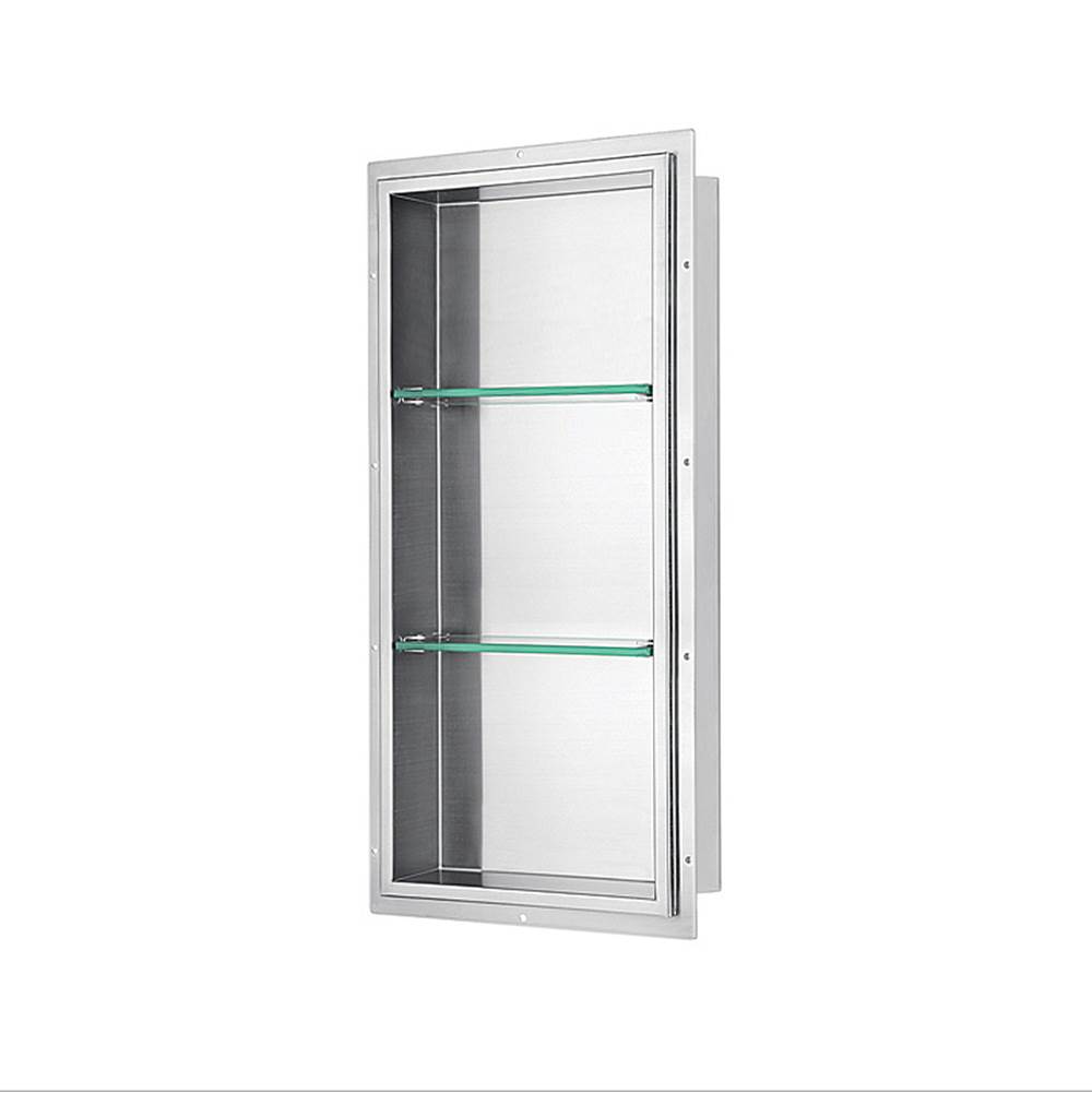 Dawn Dawn® Stainless Steel Finished Shower Niche with Two Glass Shelves