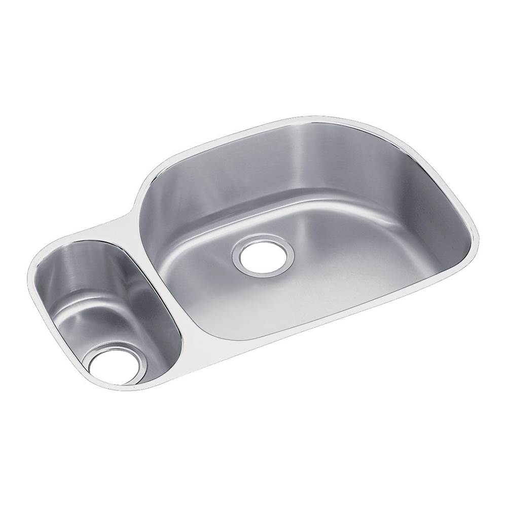 Elkay Lustertone Classic Stainless Steel, 31-1/2'' x 21-1/8'' x 7-1/2'', 30/70 Offset Double Bowl Undermount Sink