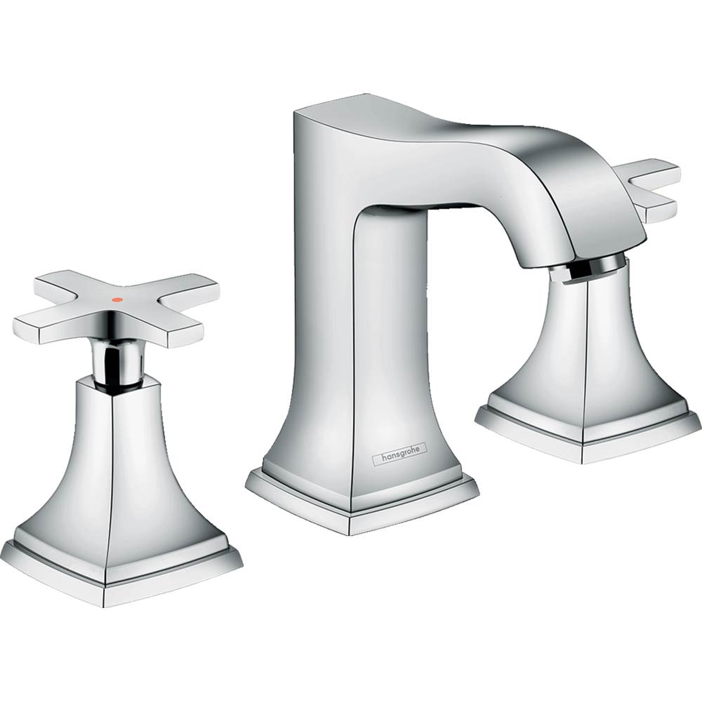 Hansgrohe Metropol Classic Widespread Faucet 110 with Cross Handles and Pop-Up Drain, 1.2 GPM in Chrome
