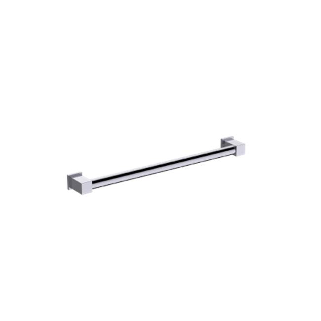 Kartners 9800 Series  12-inch Round Grab Bar with Square Ends-Brushed Chrome