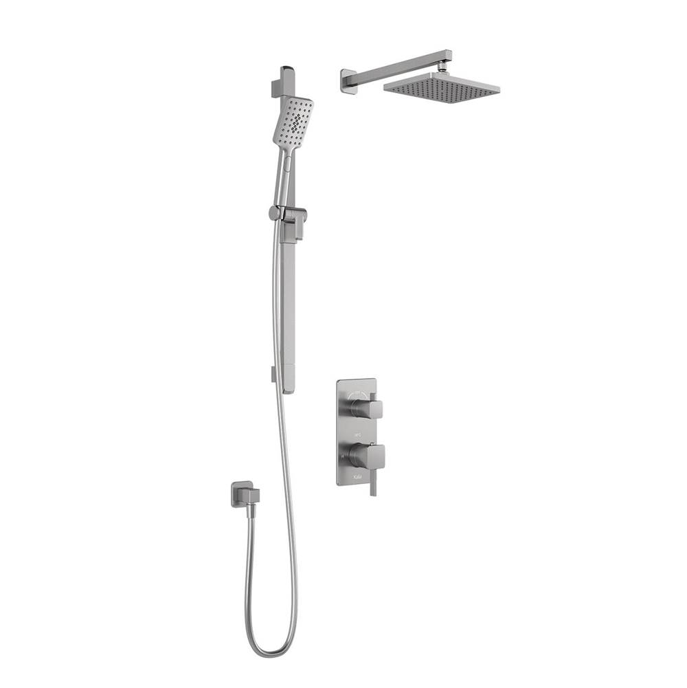 Kalia SquareOne™ TG2  Water Efficient AQUATONIK™ T/P with Diverter Shower System with Wallarm Pure Nickel PVD