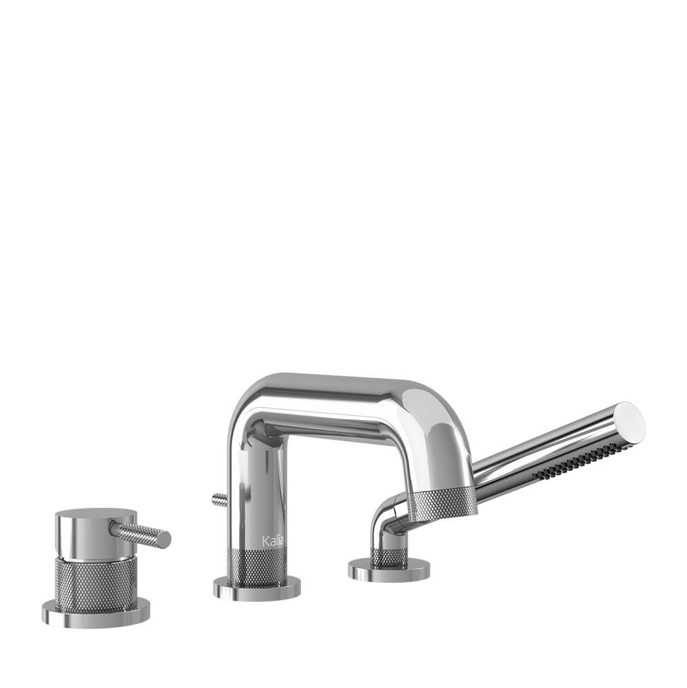 Kalia PRECISO™ 3-Piece Deckmount Tub Filler with Handshower with Rough-in Chrome
