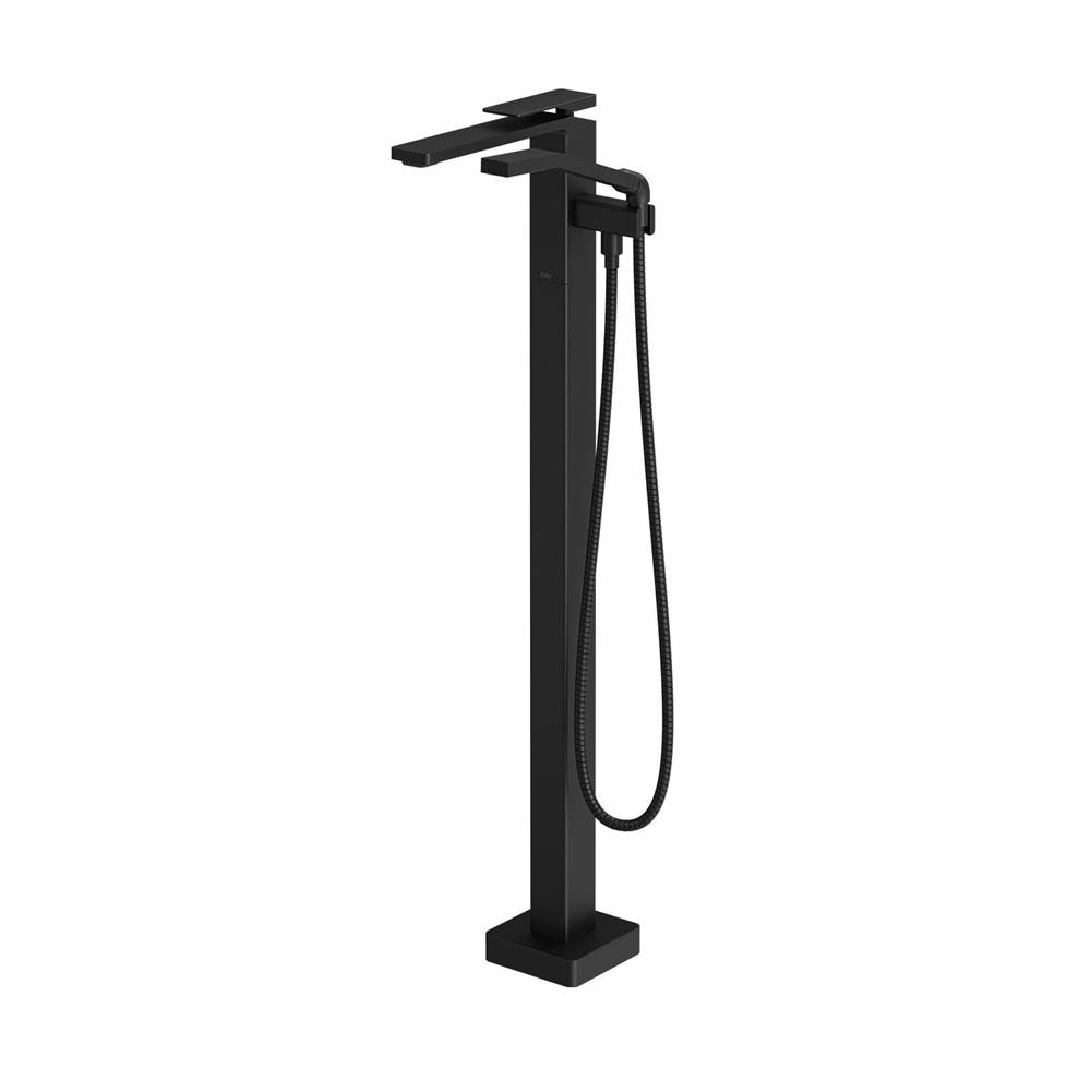 Kalia KAREO™ Floormount Tub Filler with Handshower - Cartridge Included With Rough-In - Matte Black