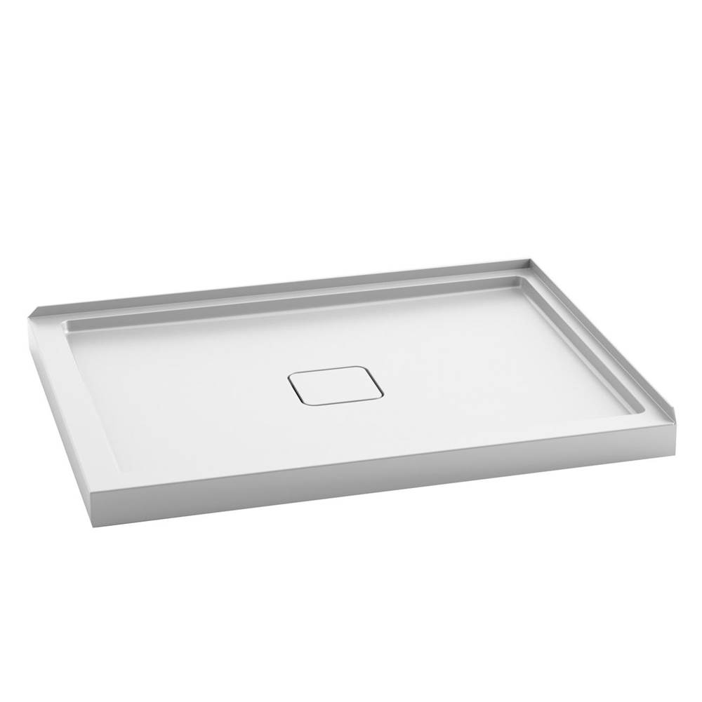 Kalia KOVER™ 48x36 Rectangular Acrylic Shower Base 48x36 with Central Drain and Right Integrated Tiling Flange on 2 Sides