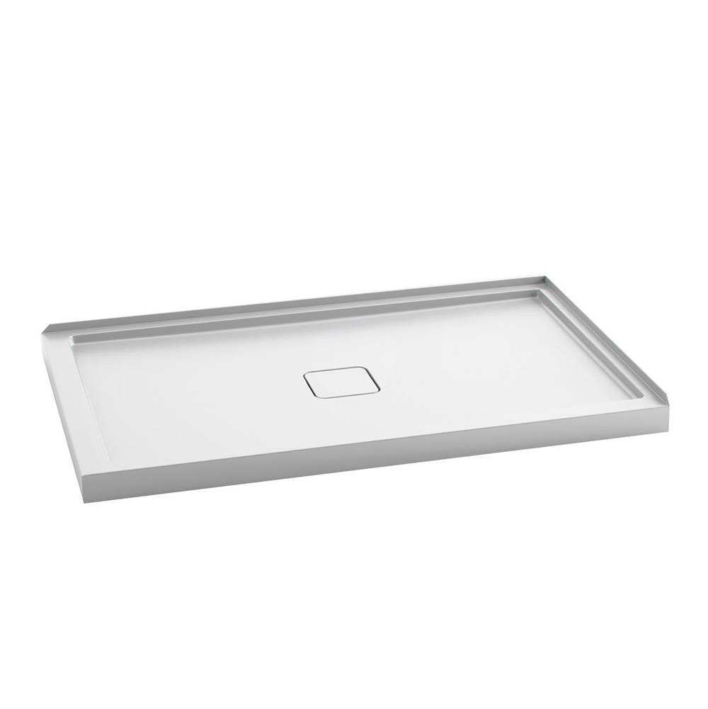 Kalia KOVER™ 60x36 Rectangular Acrylic Shower Base 60x36 with Central Drain and Right Integrated Tiling Flange on 2 Sides
