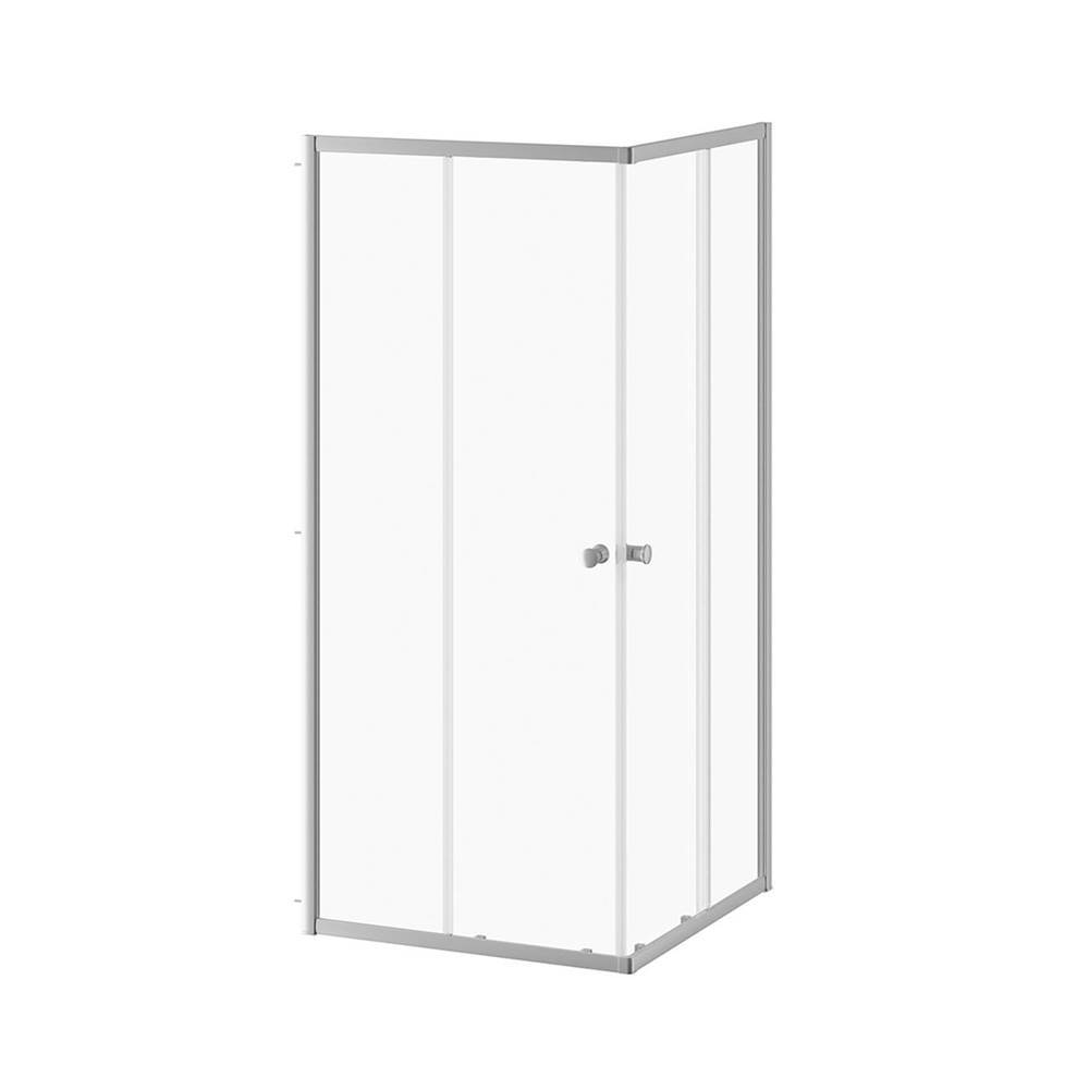 Kalia KONTACT™ Corner Sliding Shower Door 36''x36''x74'' Chrome Clear Glass