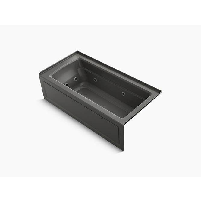 Kohler Archer® 66'' x 32'' integral apron whirlpool bath with Bask® heated surface, integral flange, and right-hand drain