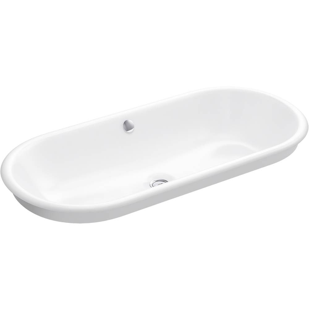 Kohler Iron Plains® Capsule Drop-in/undermount vessel bathroom sink with White painted underside