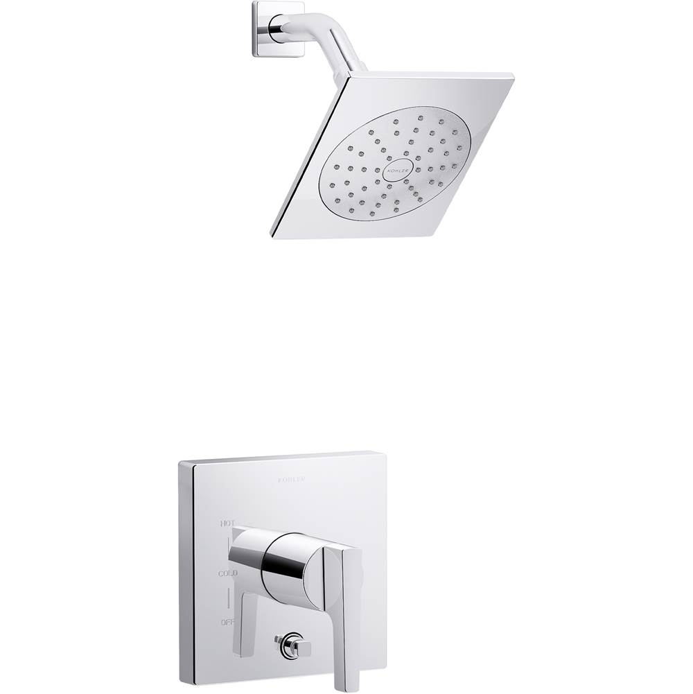 Kohler Honesty® Rite-Temp® shower trim with 1.75 gpm showerhead and lever handle