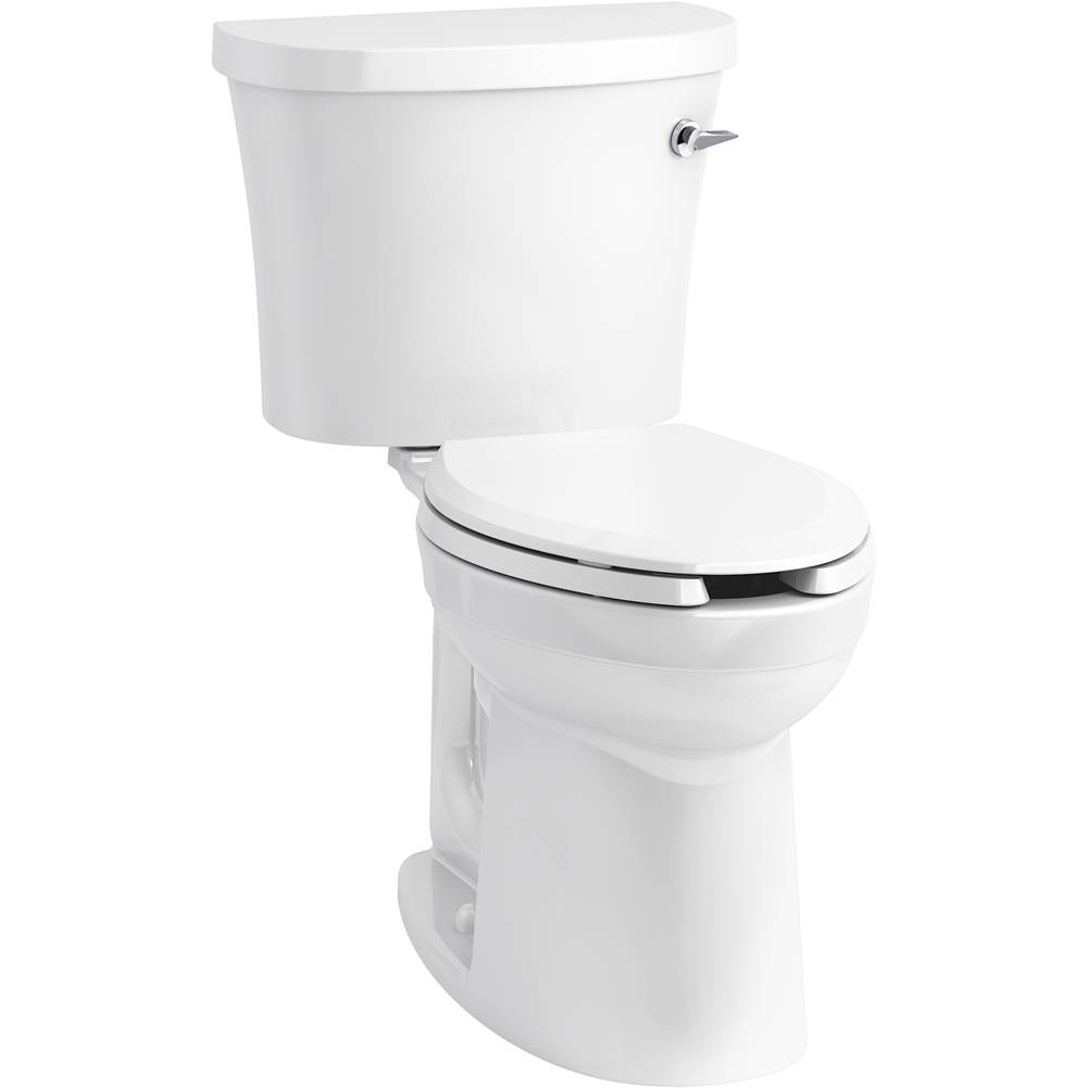 Kohler Kingston™ Comfort Height® Two-piece elongated 1.28 gpf chair height toilet with right-hand trip lever and antimicrobial finish