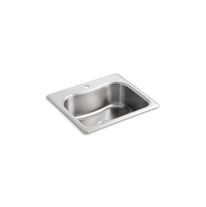 Kohler Staccato™ 25'' x 22'' x 8-5/16'' top-mount single-bowl kitchen sink with single faucet hole