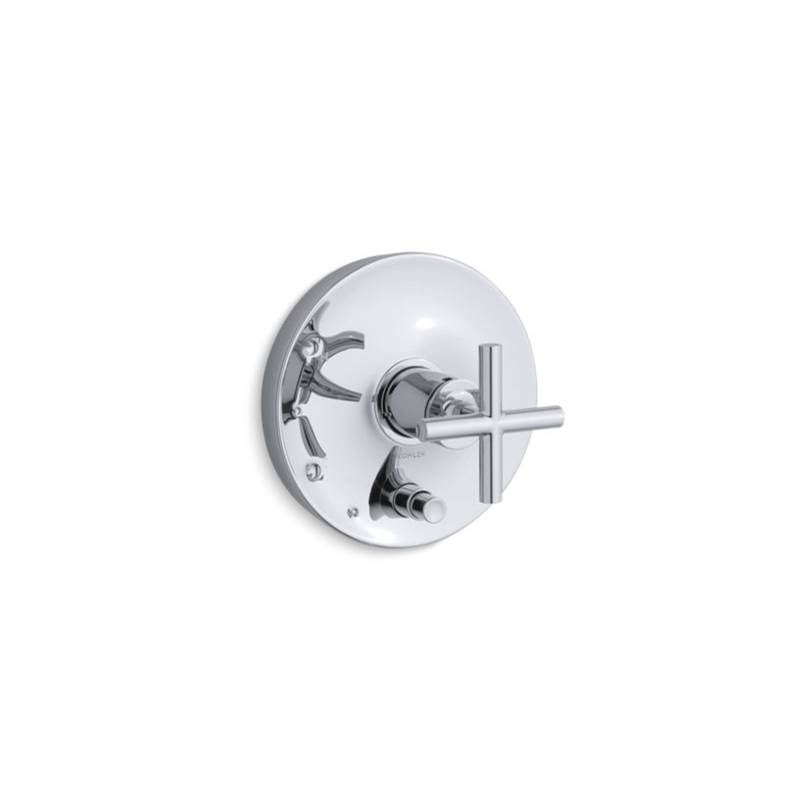 Kohler Purist® Rite-Temp® pressure-balancing valve trim with cross handles, valve not included