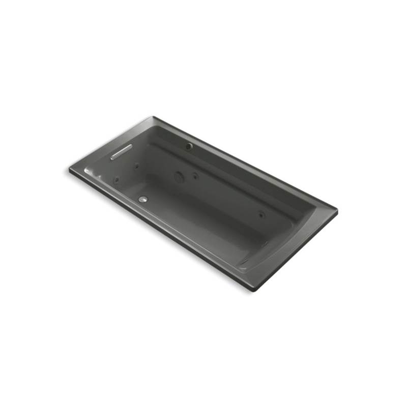 Kohler Archer® 72'' x 36'' drop-in whirlpool bath with end drain and Bask® heated surface
