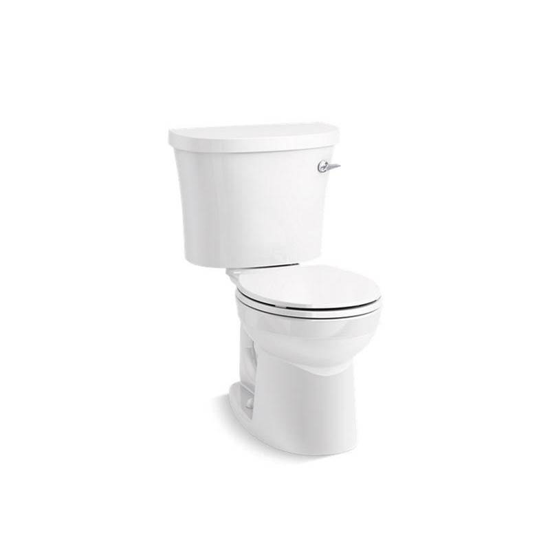 Kohler Kingston™ Two-piece round-front 1.28 gpf toilet with right-hand trip lever and tank cover locks