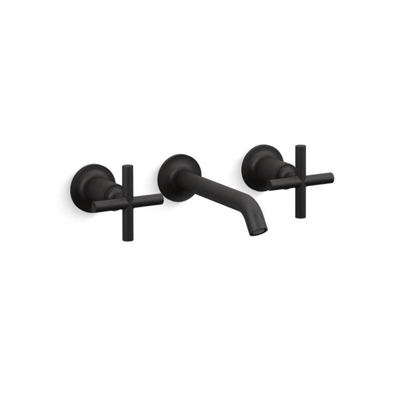 Kohler Purist® Widespread wall-mount bathroom sink faucet trim with 6-1/4'' spout and cross handles, requires valve