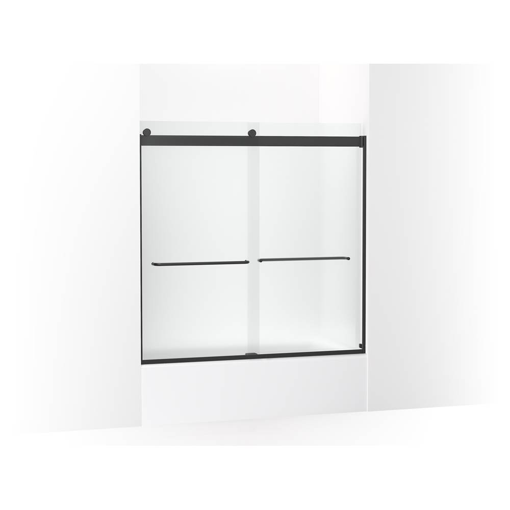 Kohler Levity Sliding Bath Door, 59-3/4-in H X 56-5/8 - 59-5/8-in W, with 1/4-in Thick Frosted Glass