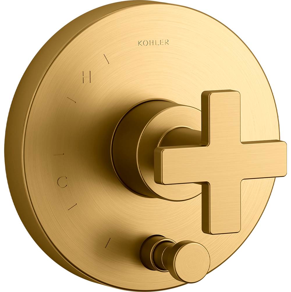 Kohler Composed Valve Trim with Diverter and Cross Handle For Rite-temp(r) Pressure-Balancing Valve, Requires Valve