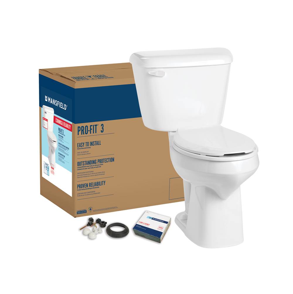 Mansfield Plumbing Pro-Fit 3 1.28 Elongated SmartHeight Complete Toilet Kit