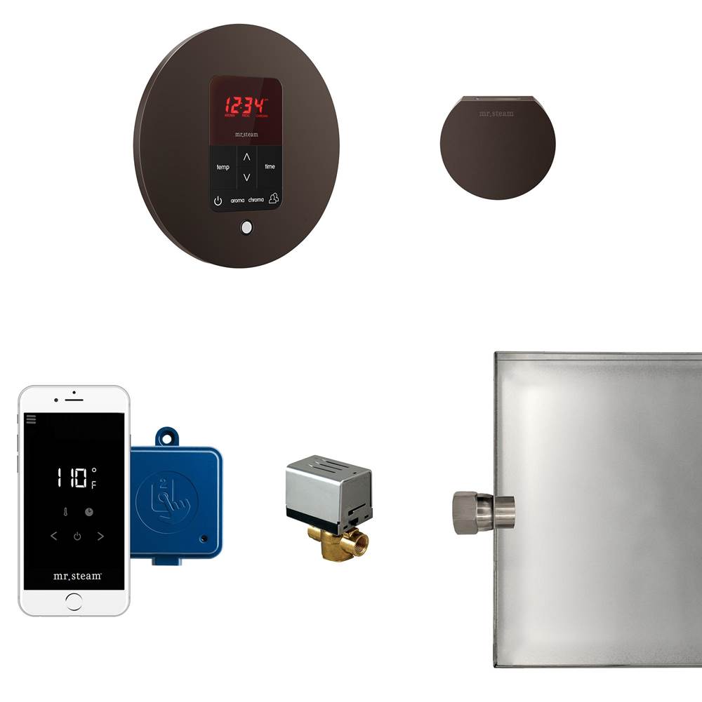 Mr. Steam Butler Steam Shower Control Package with iTempoPlus Control and Aroma Designer SteamHead in Round Oil Rubbed Bronze