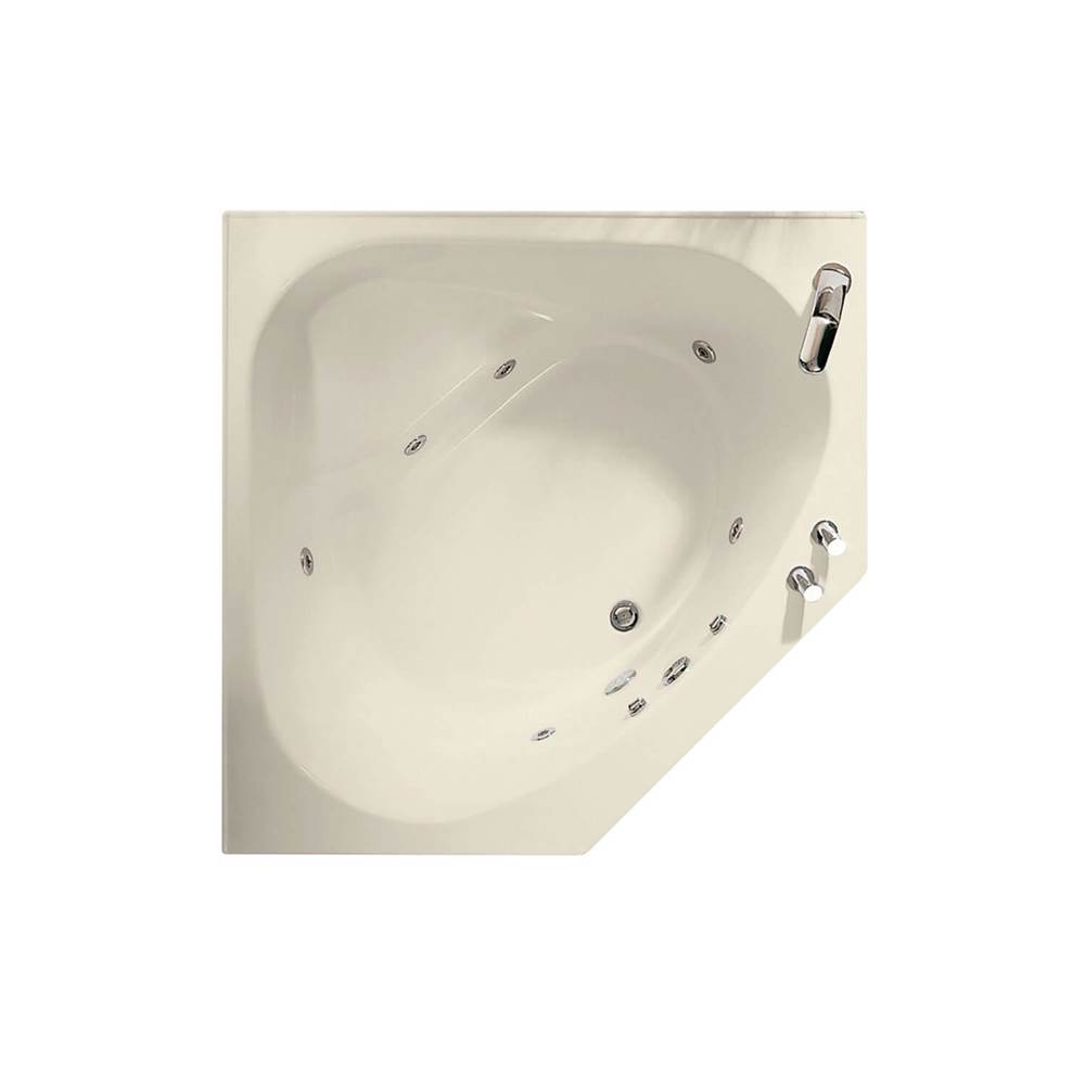 Maax Tandem II 6060 Acrylic Corner Center Drain Whirlpool Bathtub in Bone