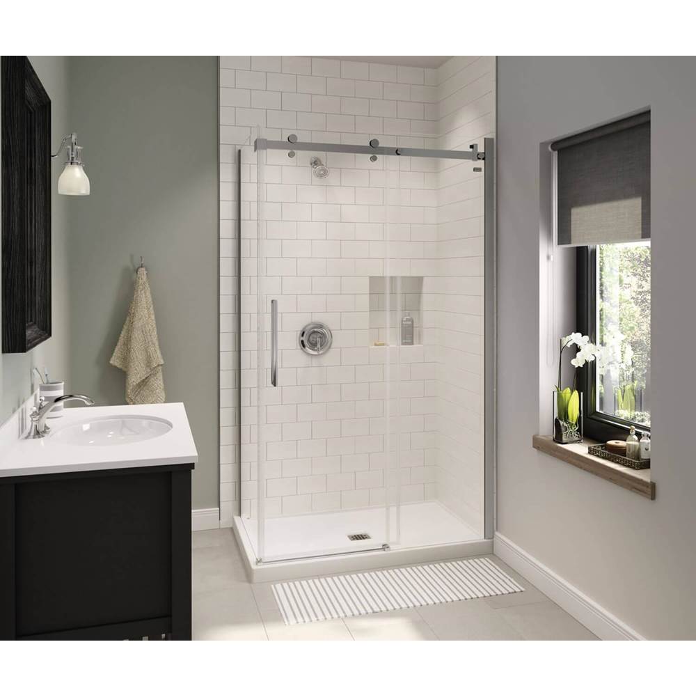 Maax B3X 4836 Acrylic Corner Right Shower Base with Center Drain in White