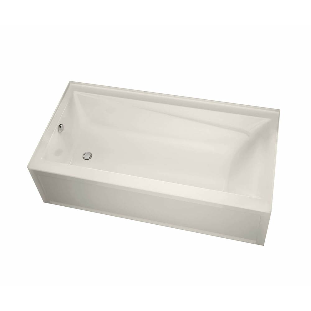 Maax Exhibit 6032 IFS Acrylic Alcove Left-Hand Drain Aeroeffect Bathtub in Biscuit
