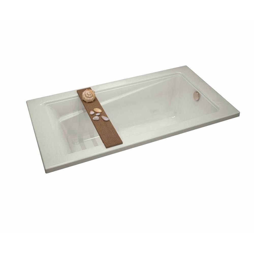 Maax Exhibit 7236 Acrylic Drop-in End Drain Whirlpool Bathtub in Biscuit