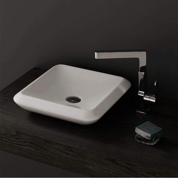 Nameeks Square White Ceramic Vessel Sink
