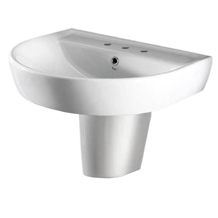 Nameeks Bella Round Wall Mounted Bathroom Sink in White