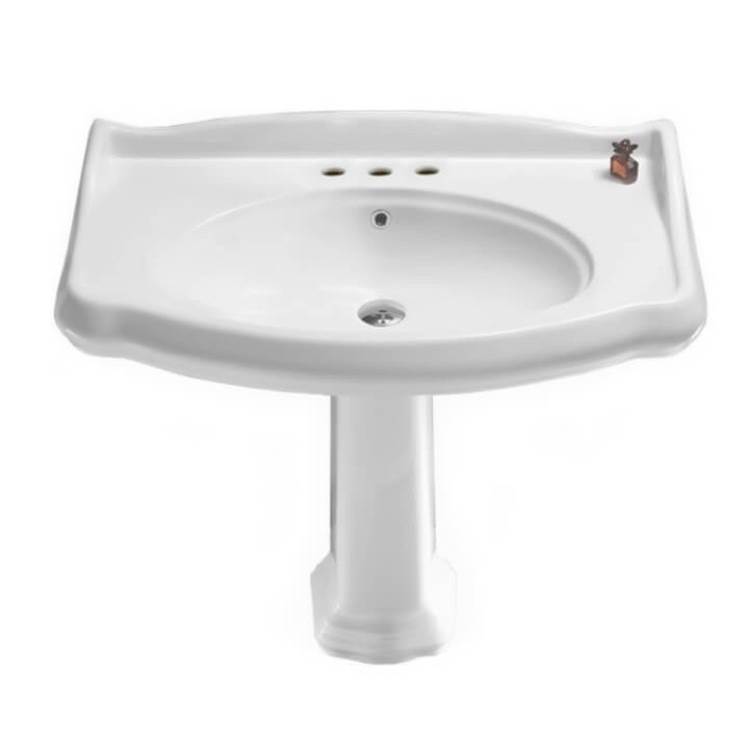 Nameeks Classic-Style White Ceramic Pedestal Sink