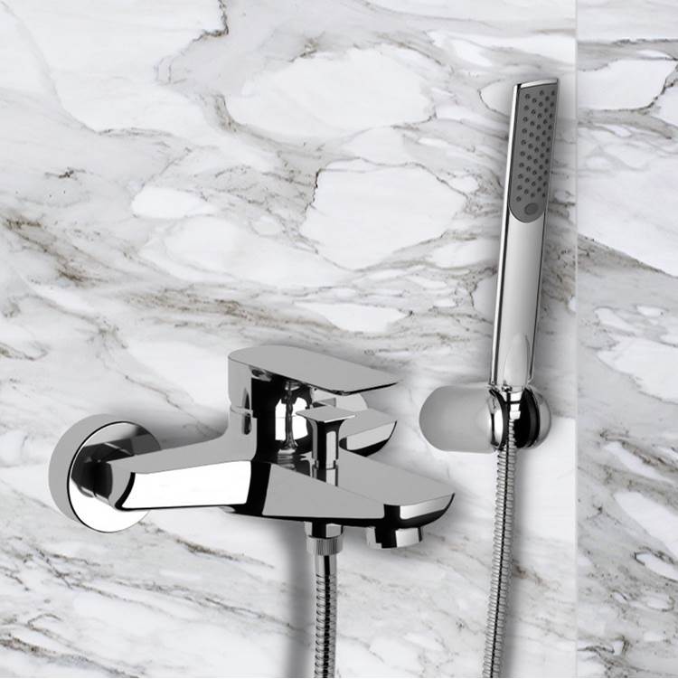 Nameeks Wall-Mounted Bath Shower Mixer With Bracket And Hand Shower In Chrome