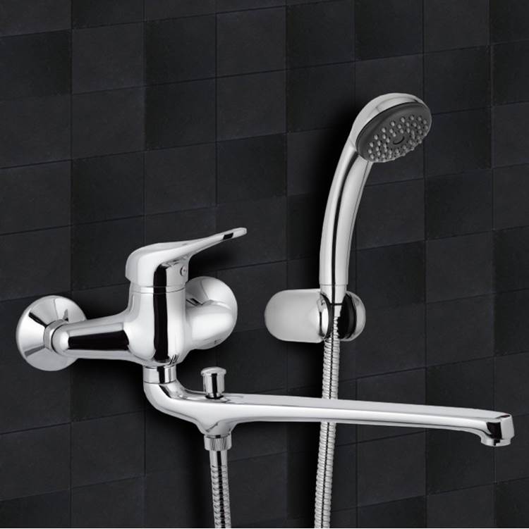 Nameeks Faucet With 12 Inch Spout and Hand Shower and Holder