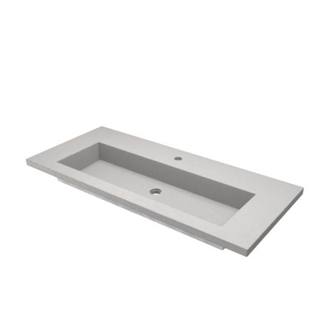 Native Trails 48'' Capistrano Vanity Top with Integral Trough in Ash - 8'' Widespread Faucet Cutout