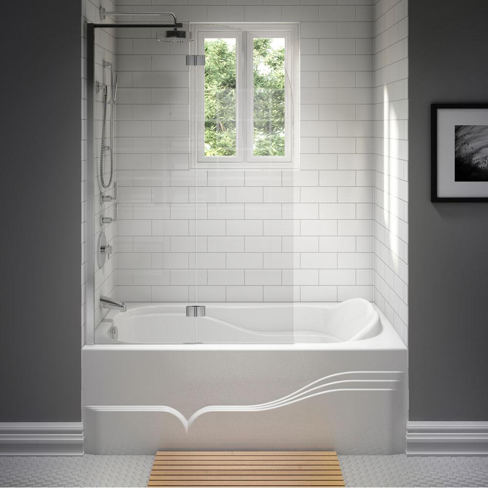 Neptune DAPHNE bathtub 32x60 with Tiling Flange and Skirt, Right drain, Mass-Air, Biscuit