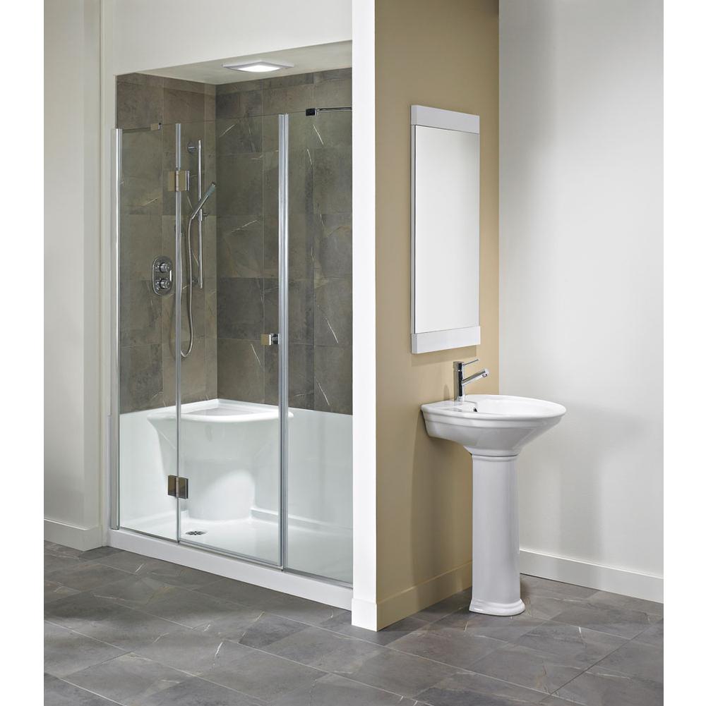 Neptune KOYA shower base 32x60 with Right Seat and Left drain, White