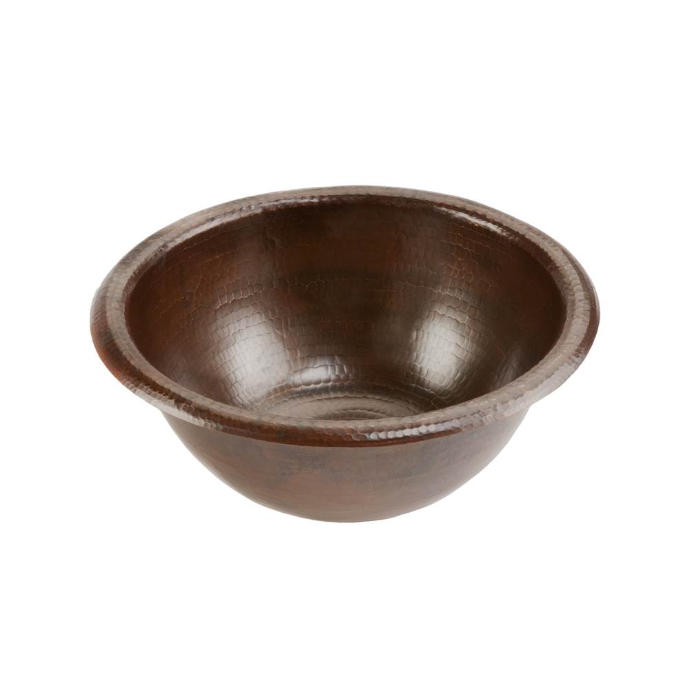 Premier Copper Products 14'' Round Self Rimming Hammered Copper Sink