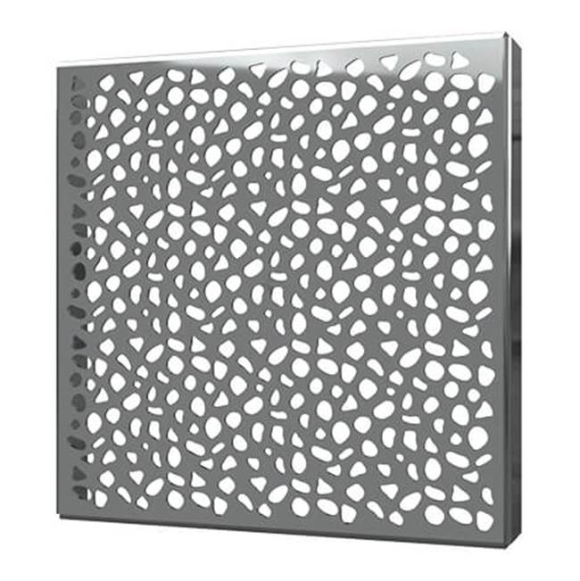 Quick Drain Square Drain Cover 4In Stones Polished Ss