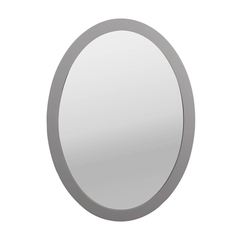 Ronbow 23'' Contemporary Solid Wood Framed Oval Bathroom Mirror in Empire Gray