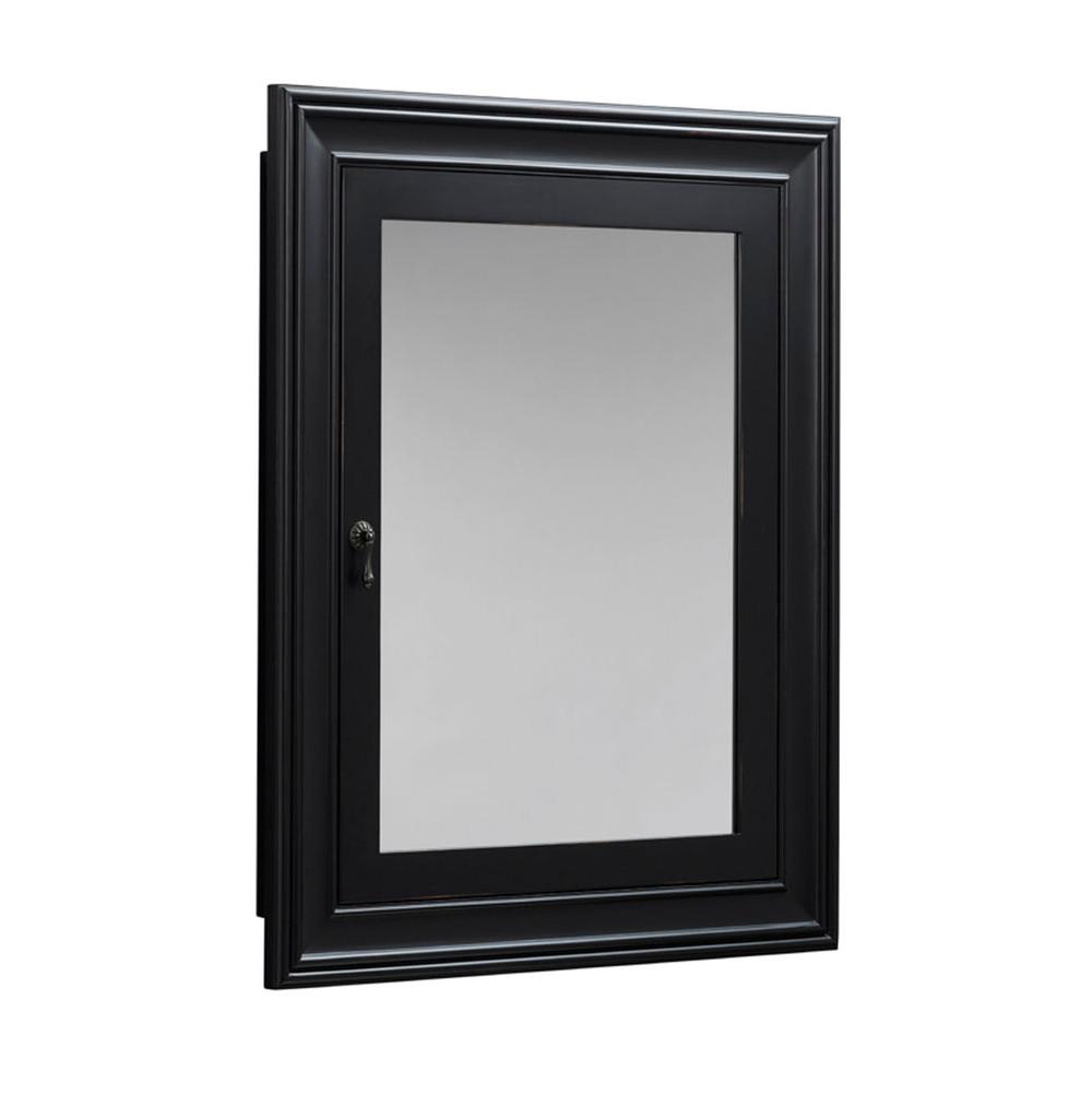 Ronbow 27'' William Traditional Solid Wood Framed Medicine Cabinet in Antique Black