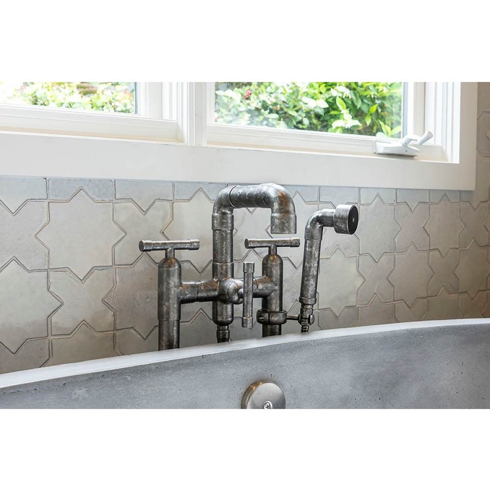 Sonoma Forge Waterbridge Tall Deck Mount Tub Filler With Elbow Spout 8'' Spread, Center To Center 6-1/4'' Spout Height 6-1/2'' Center To Aerator
