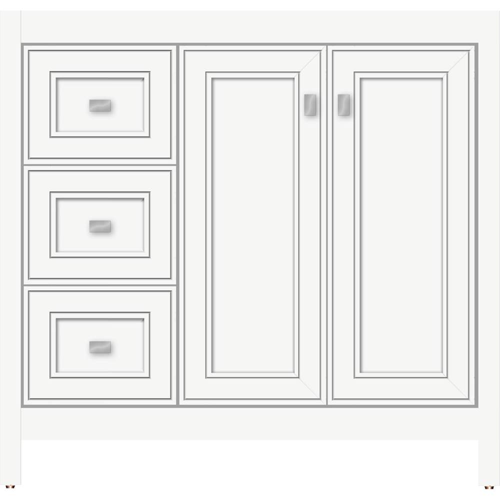 Strasser Woodenworks 36 X 18.5 X 34.5 Alki View Vanity Deco Miter Sat White Lh