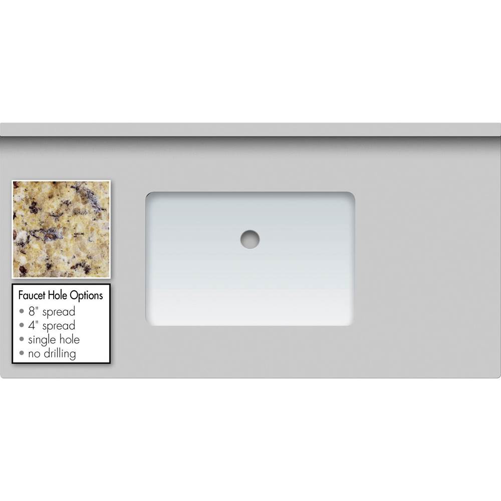 Strasser Woodenworks 43 X 22 X 1.25 Countertop Granite New Ven Gold Rect White