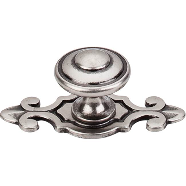Top Knobs Canterbury Knob 1 1/4 Inch w/Backplate Pewter Antique