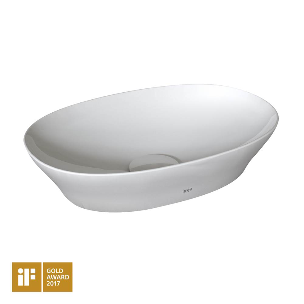 TOTO Toto® Kiwami® Oval 16 Inch Vessel Bathroom Sink With Cefiontect®, Cotton White